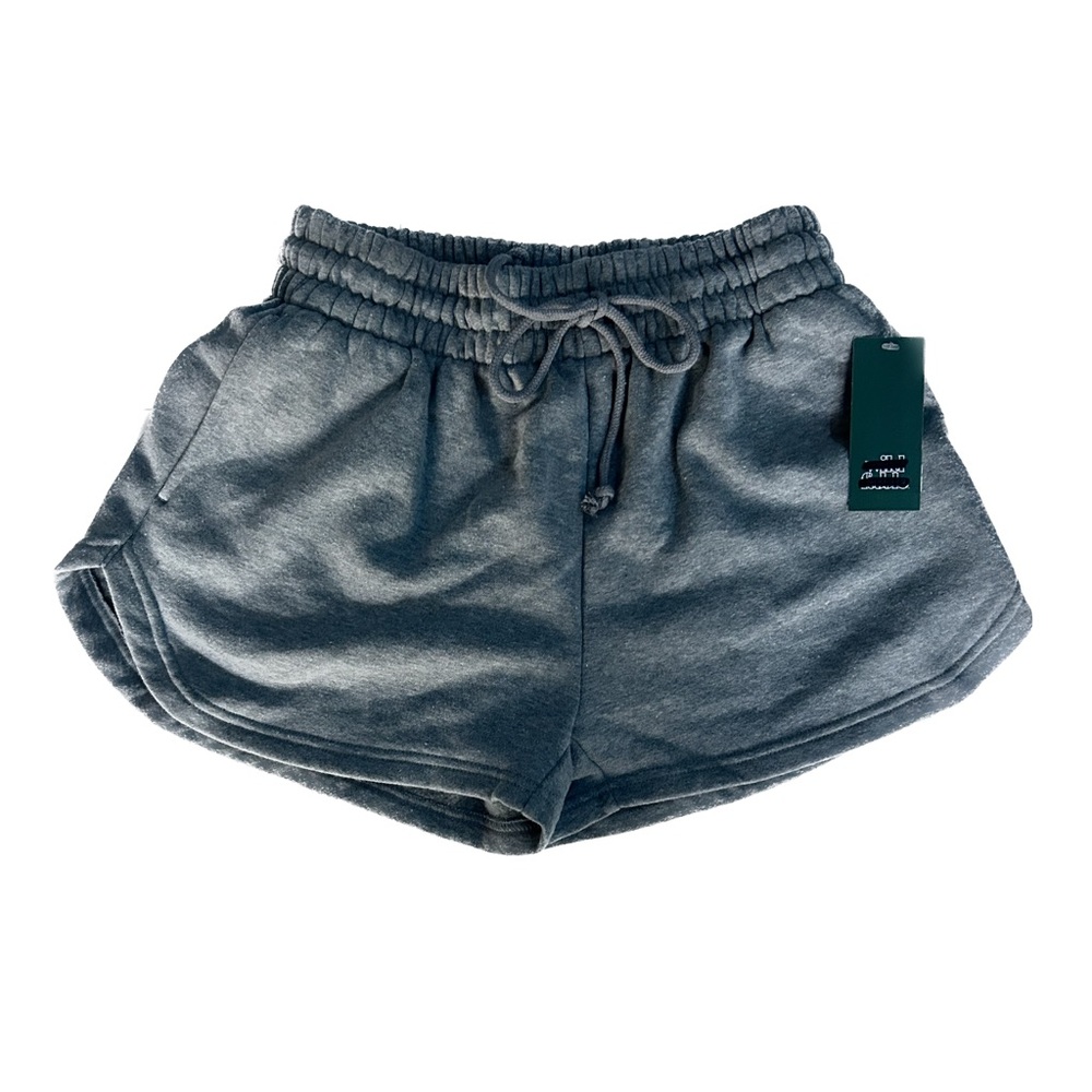 Drawstring Waist Grey Track Booty Shorts Small